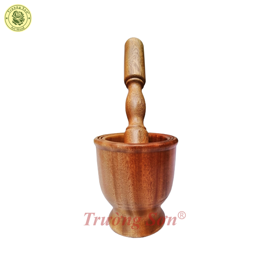 Chày Cối Gỗ Cao Cấp - Bộ Cối &amp; Chày Gỗ 12, 14 cm  - Đồ Gỗ Nhà Bếp Chất Lượng Cao