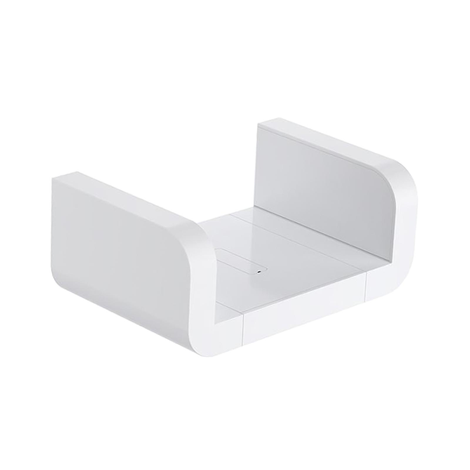 2xFloating Wall Shelves White U Shaped for Bathroom Display Organizer 17cm