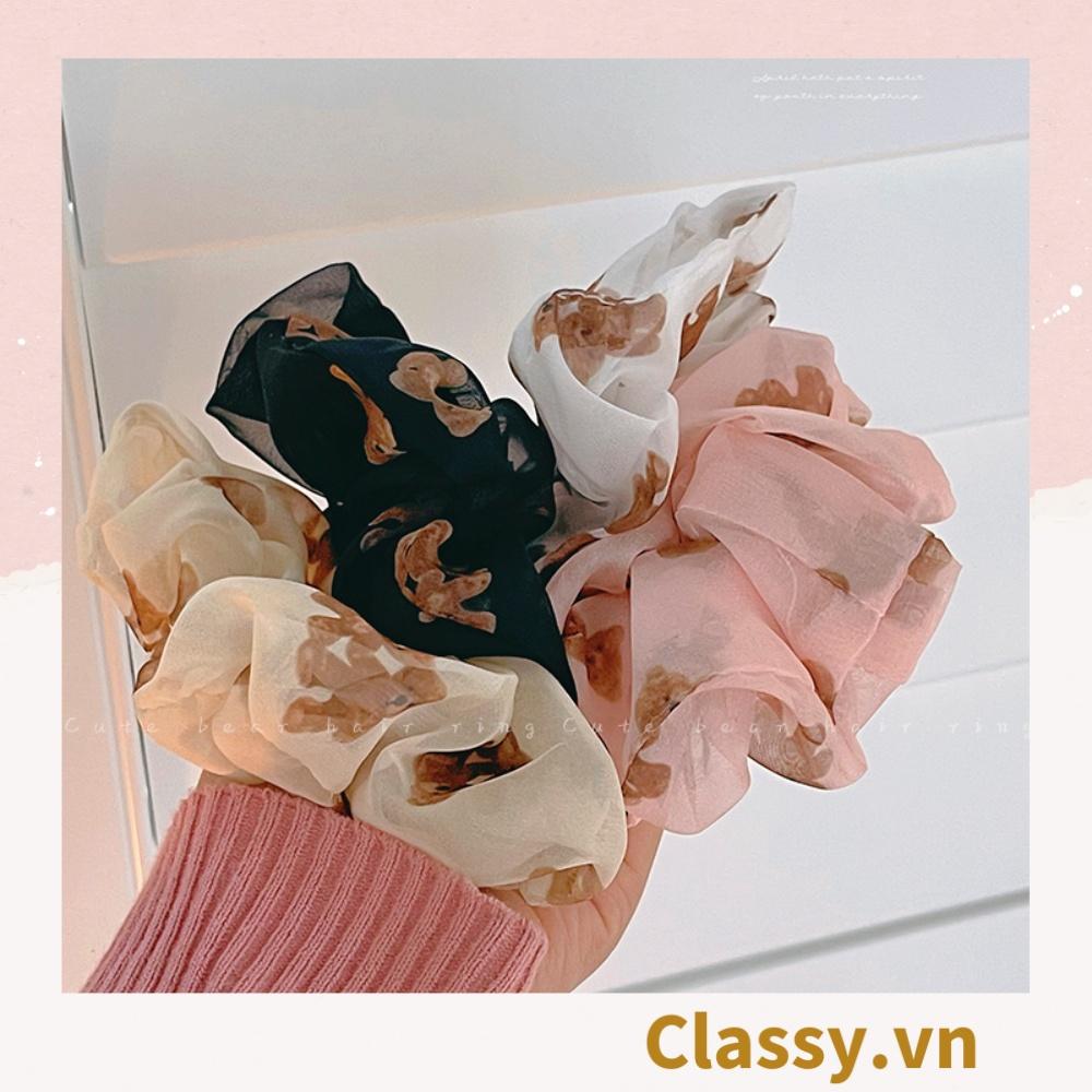 Dây cột tóc Classy họa tiết chú gấu siêu êm siêu bền PK1370