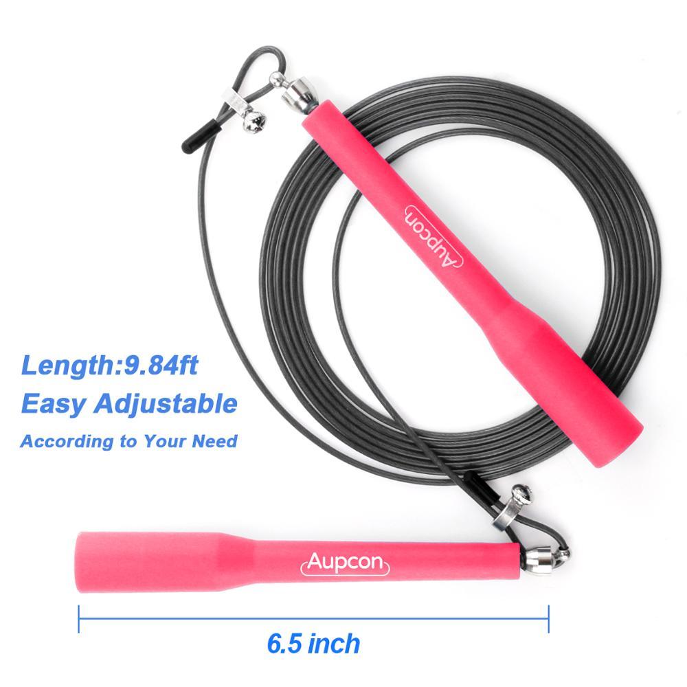 AUPCON Tốc Độ Dây Nhảy Có Thể Điều Chỉnh Dây Nhảy 360 Độ Xoay Bóng Kim Loại Chịu Lực Cáp Thể Dục Tập Thể Dục Thể Thao Dây Nhảy
