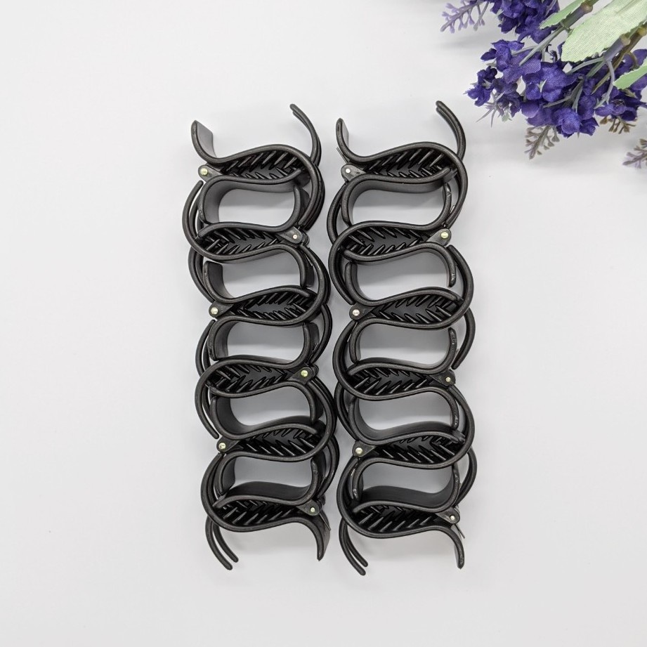 Set 10 kẹp càng cua, kẹp tóc 5 răng Kẹp Càng Cua 5 Răng Nhựa Nhám Dẻo Bền Đẹp Tạo Xoăn Nhẹ Cho Bạn Gái Tiện Dụng