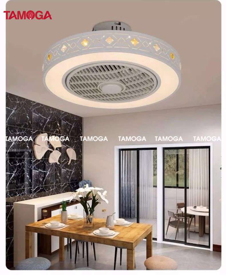 Quạt trần đèn phòng khách trang trí TAMOGA KEVIS 8045 + Tặng kèm điều khiển