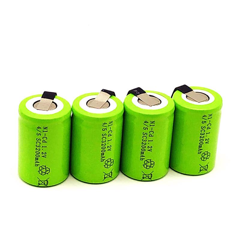 8/10/12/15/32 CÁI Pin sạc 4/5SC 1.2V 3200mAh 4/5 SC Sub C Tế bào Ni-CD có tab hàn cho máy khoan điện Tua vít Màu sắc: 32 CÁI