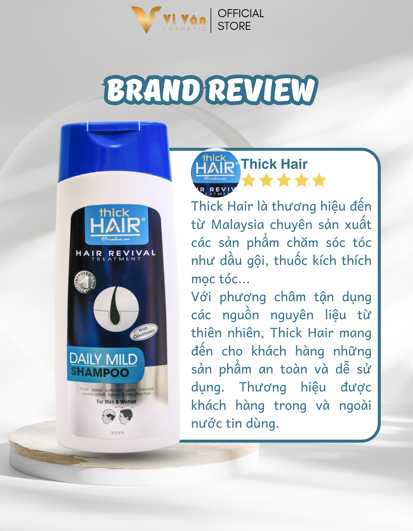 Dầu Gội Đầu Hỗ Trợ Ngăn Ngừa Rụng Tóc, Kích Mọc Tóc THICK HAIR 300ML I Shampoo Dưỡng tóc , Kèm Xả - ( Vi Vân _ Cosmetic )