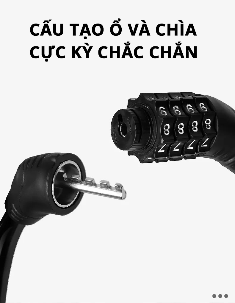 Khóa Dây Xe Đạp Bảo Hành 12 Tháng Khóa Cổng Chống Trộm Xe Máy Chống Cắt Mật Mã 4 Số Lõi Thép Cao Cấp Cleacco Boro Sport