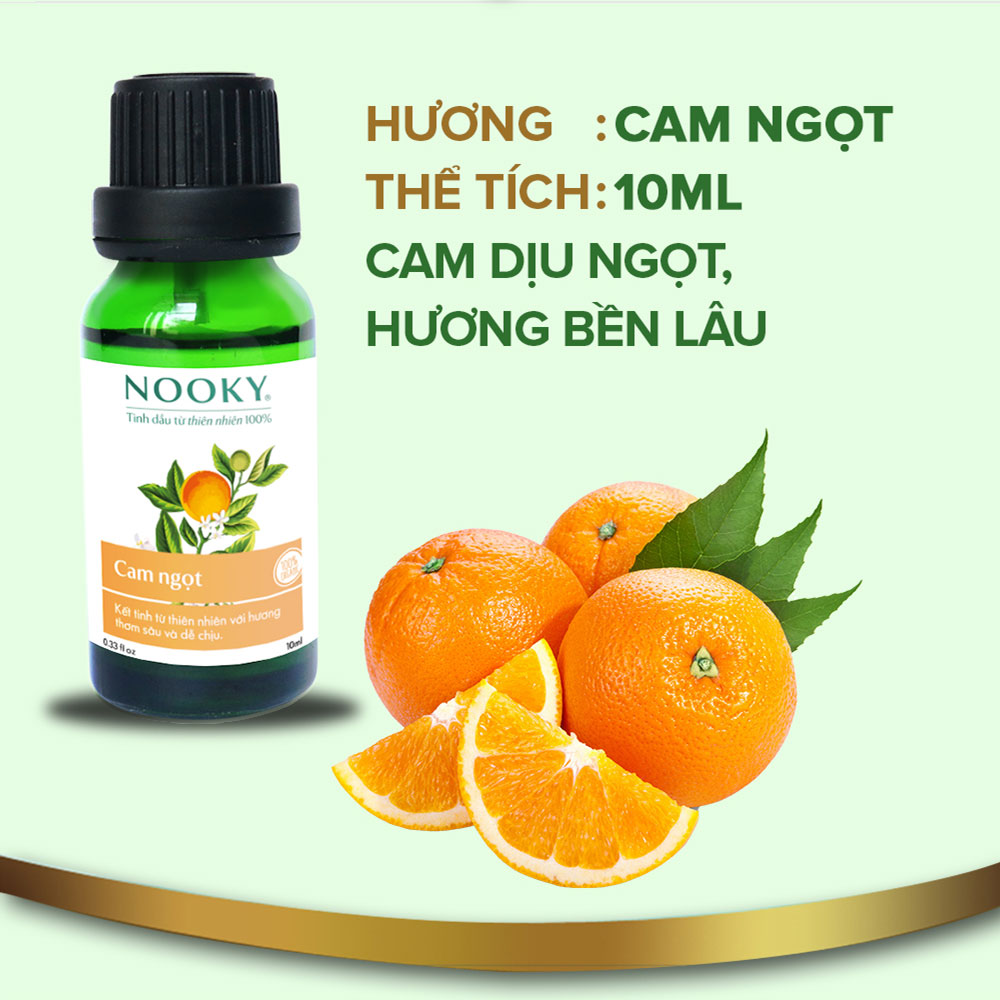 Combo 3 chai tinh dầu cao cấp NOOKY: tinh dầu Sả chanh (10ml) + tinh dầu Bạc hà (10ml) + tinh dầu Cam ngọt (10ml)