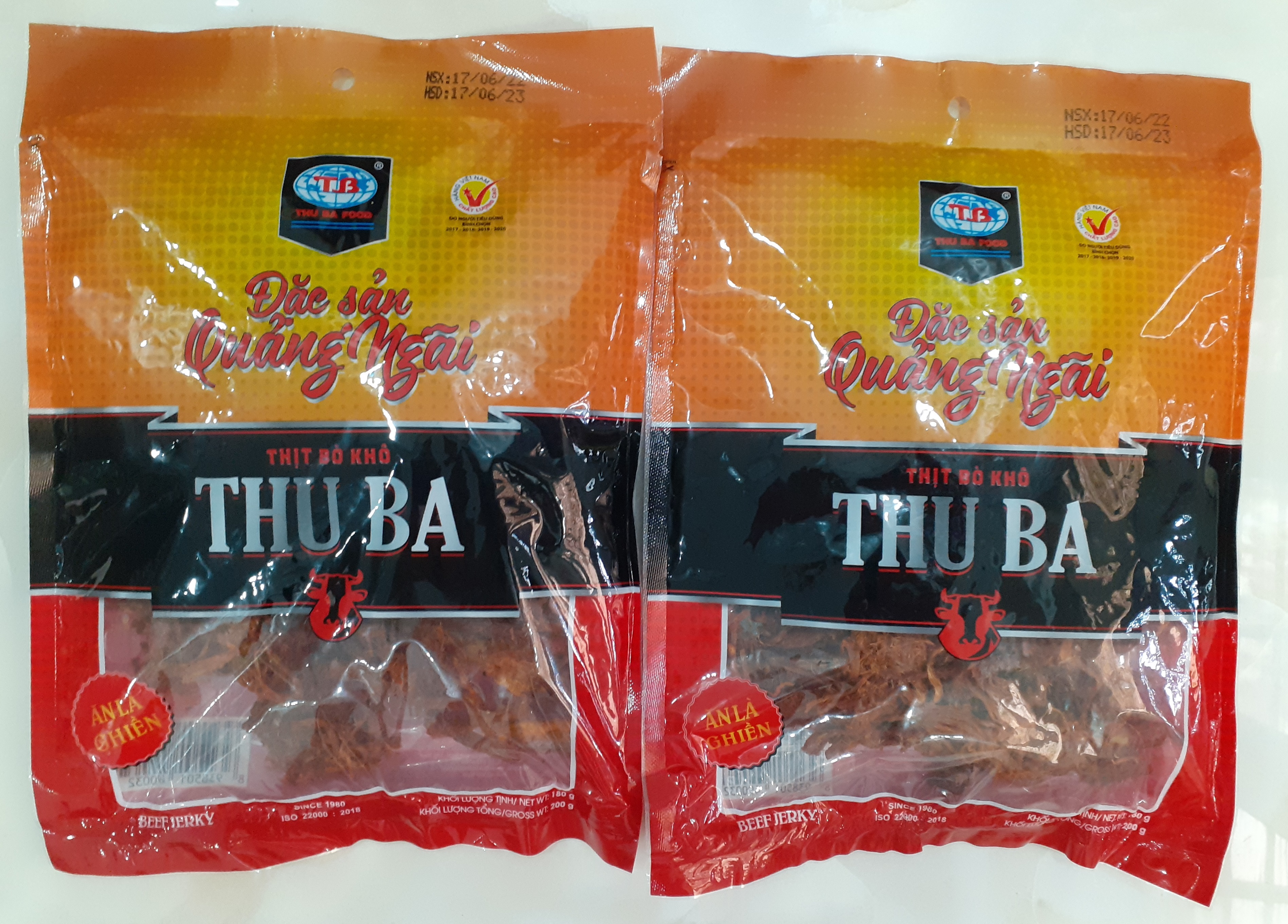 Combo 2 Gói Bò Khô Thu Ba xé sợi (200g) đồ ăn vặt