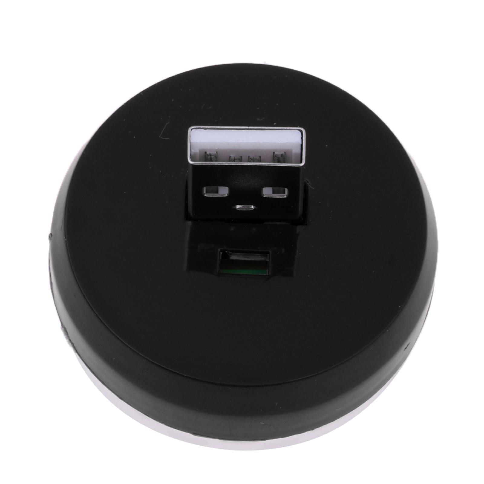 2X Mini USB Stage  Voice Control Magic Ball Lamp RGB LED Bulb Black