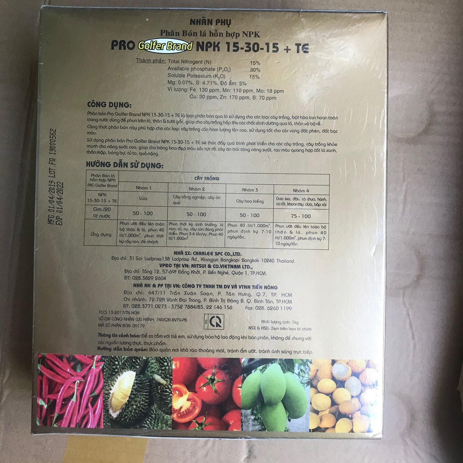 PRO Golfer Brand NPK 15 - 30 - 15 +TE Bông Đẹp Màu sắc rực rỡ, Rau màu Xanh Tốt, lá Xanh, Thân Mập, Bóng Bự, Củ To, Quả Nặng