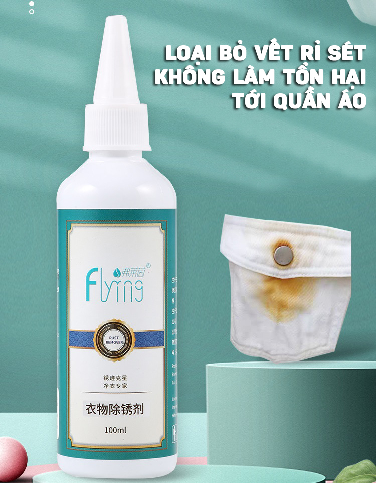 Dung Dịch Tẩy Vết Rỉ Sét Nhanh Chóng Trên Vải, Quần Áo Cao Cấp Flyng 100ml- Hàng Nhập Khẩu
