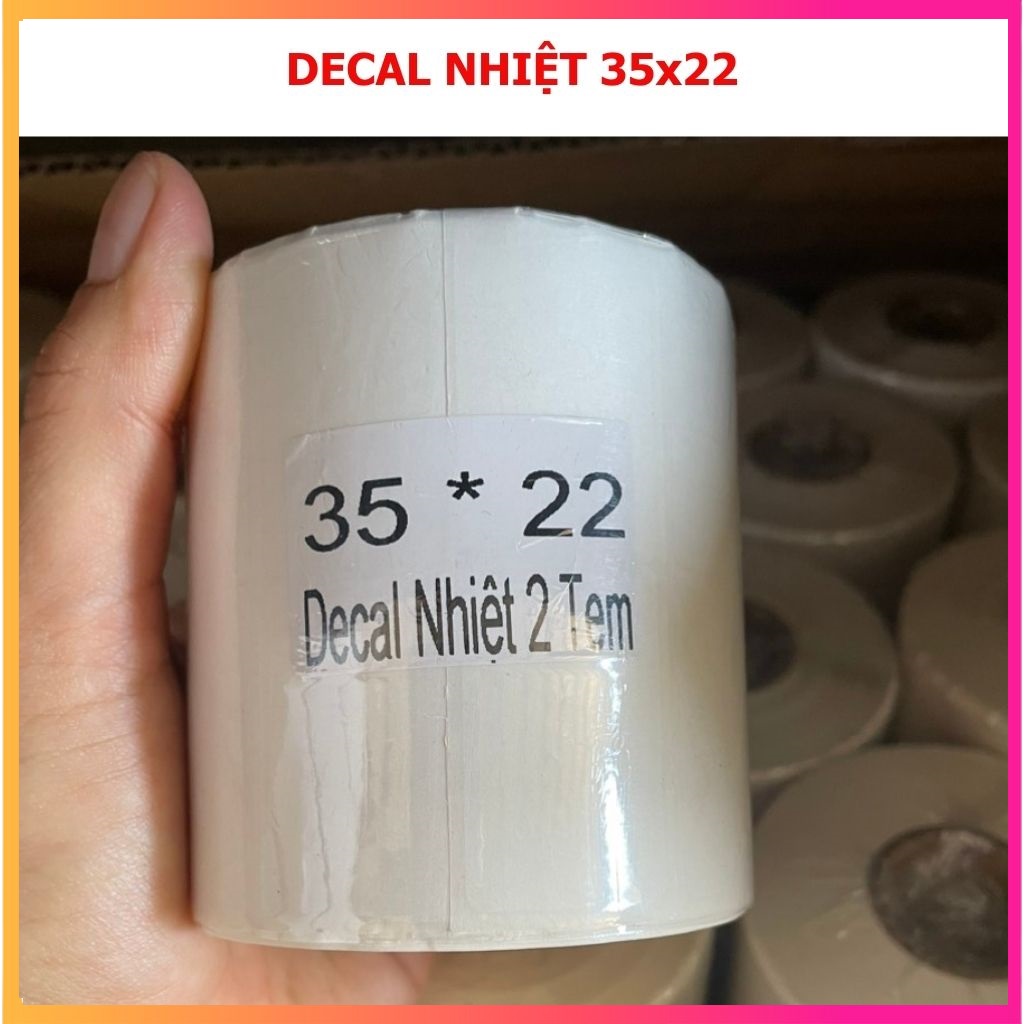 Decal nhiệt 2 tem 35x22 - giấy in tem nhãn 35×22mm -Decal nhiệt 2 tem 72x22 mm