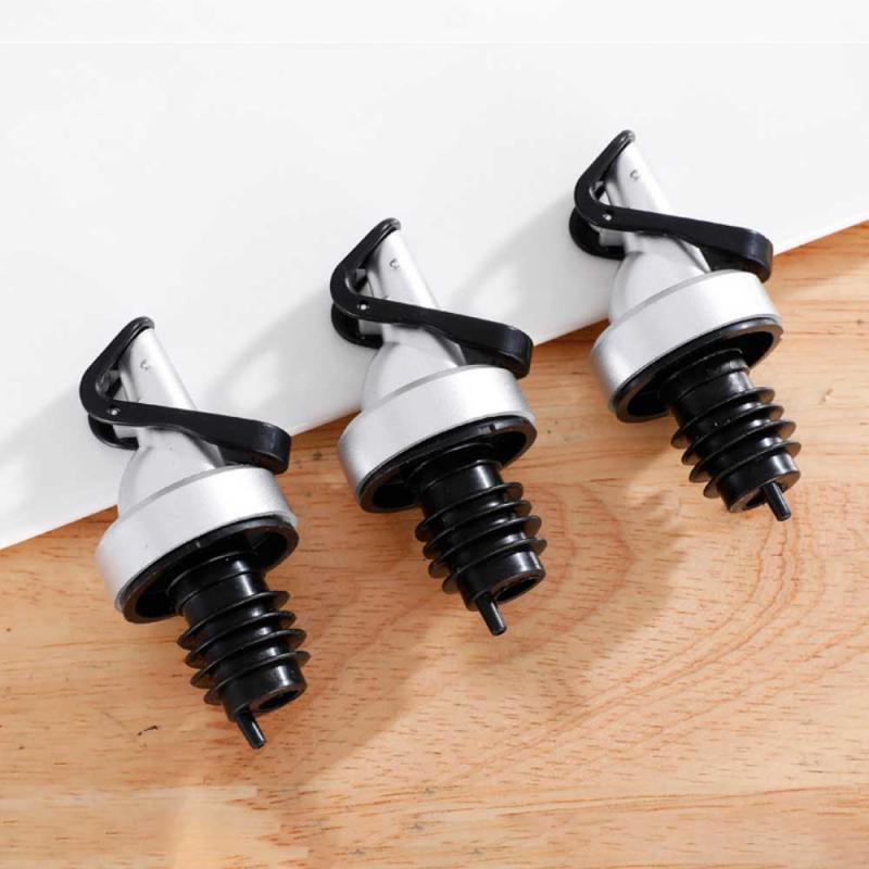 3Pcs Oil Bottle Stopper Seal Leak-proof Silicone Nozzle Sprayer Liquor Dispenser Wine Pourer Flip Top Stopper Kitchen Bar Tools