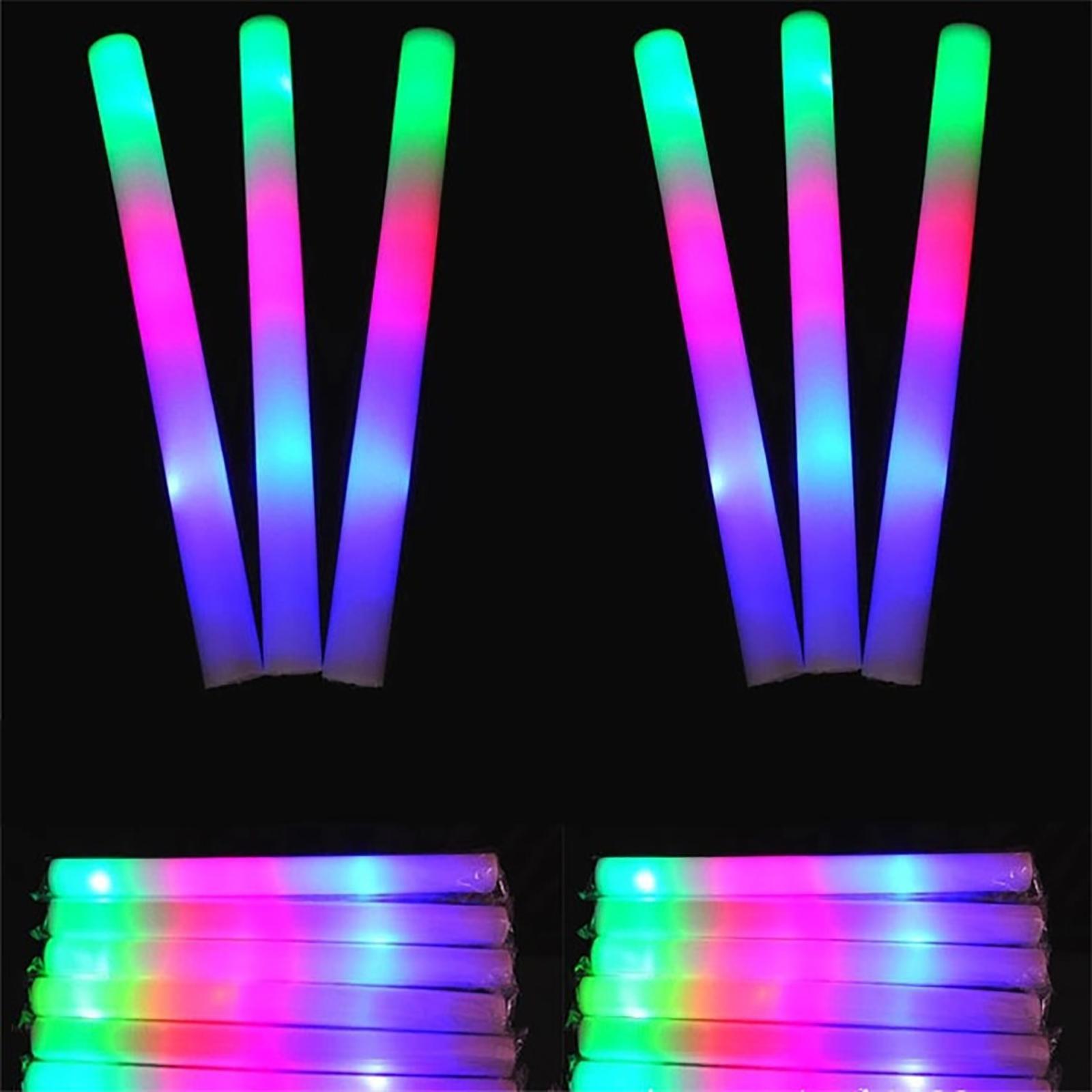 LED Foam Sticks 3 Modes Flashing Effect Colorful LED Glow Sticks Glow Sticks for Birthdays Carnival