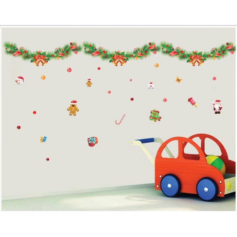 Decal trang trí noel rèm dây nguyệt quế