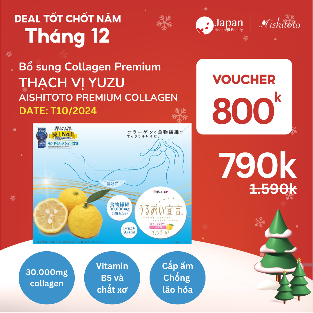 Thạch Bổ Sung Collagen Hỗ Trợ Chống Lão Hoá AISHITOTO Premium Marine Gold