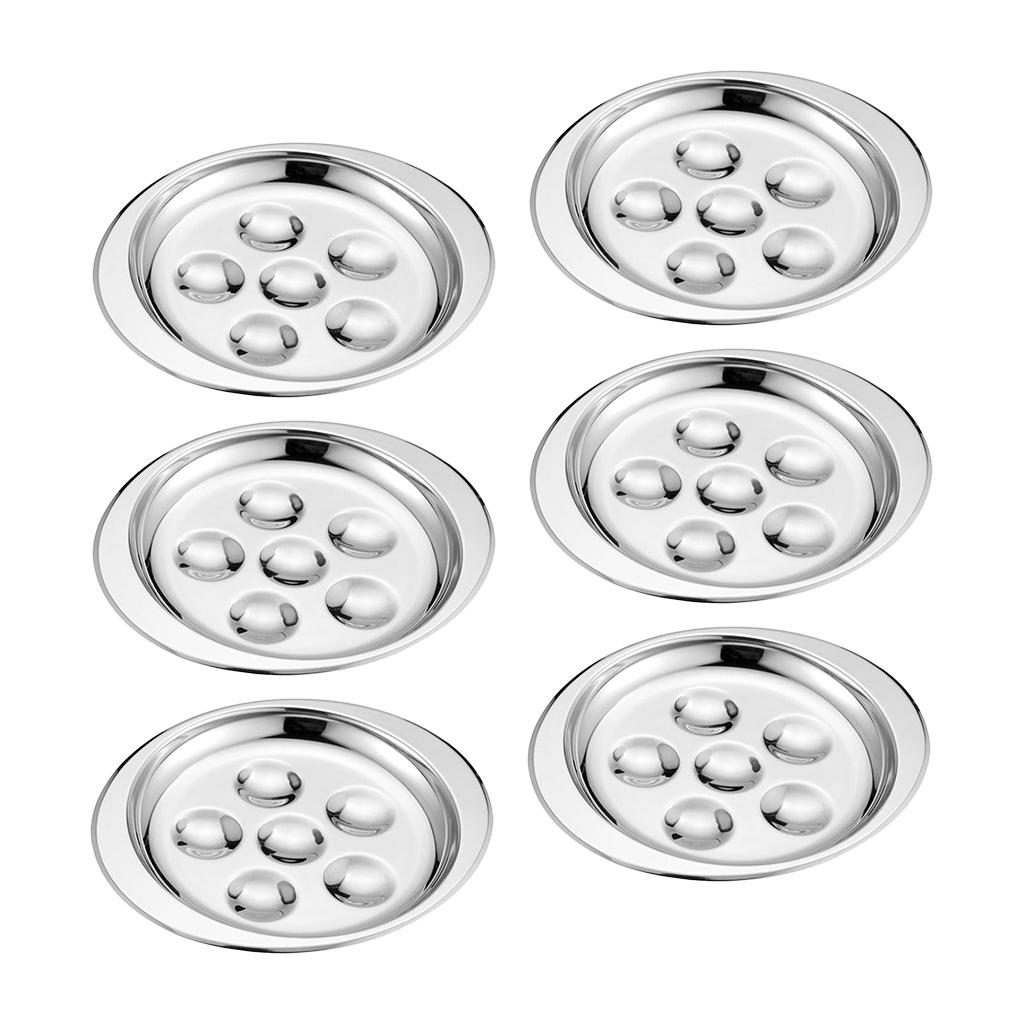 6 Pcs French Escargot Plate Platter Mushroom Snail Dish Server Tray Set