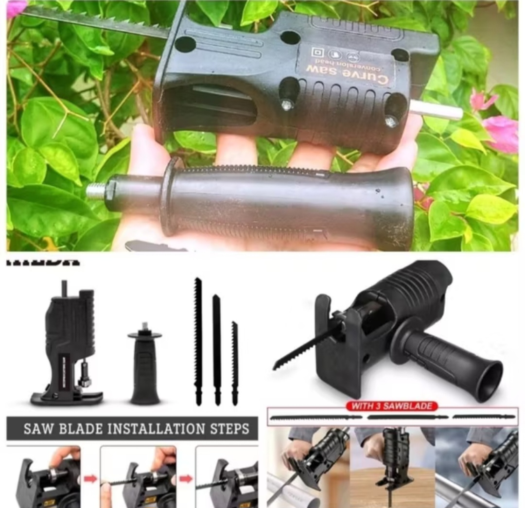 1 CÁI ĐẦU CHUYỂN ĐỔI TỪ MÁY KHOAN THÀNH MÁY CƯA ĐA NĂNG TẶNG 3 LƯỠI CƯA