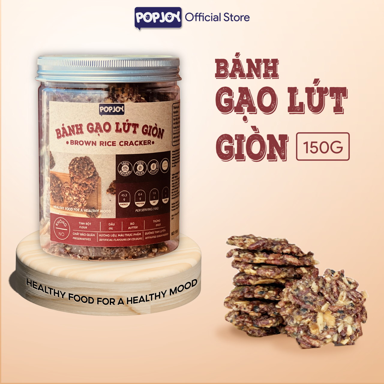 BÁNH GẠO LỨT GIÒN 150g - Bánh Siêu Hạt, Thuần Chay, Không Đường, Ăn Kiêng, Giảm Cân, Healthy, Eat Clean, Low Carb