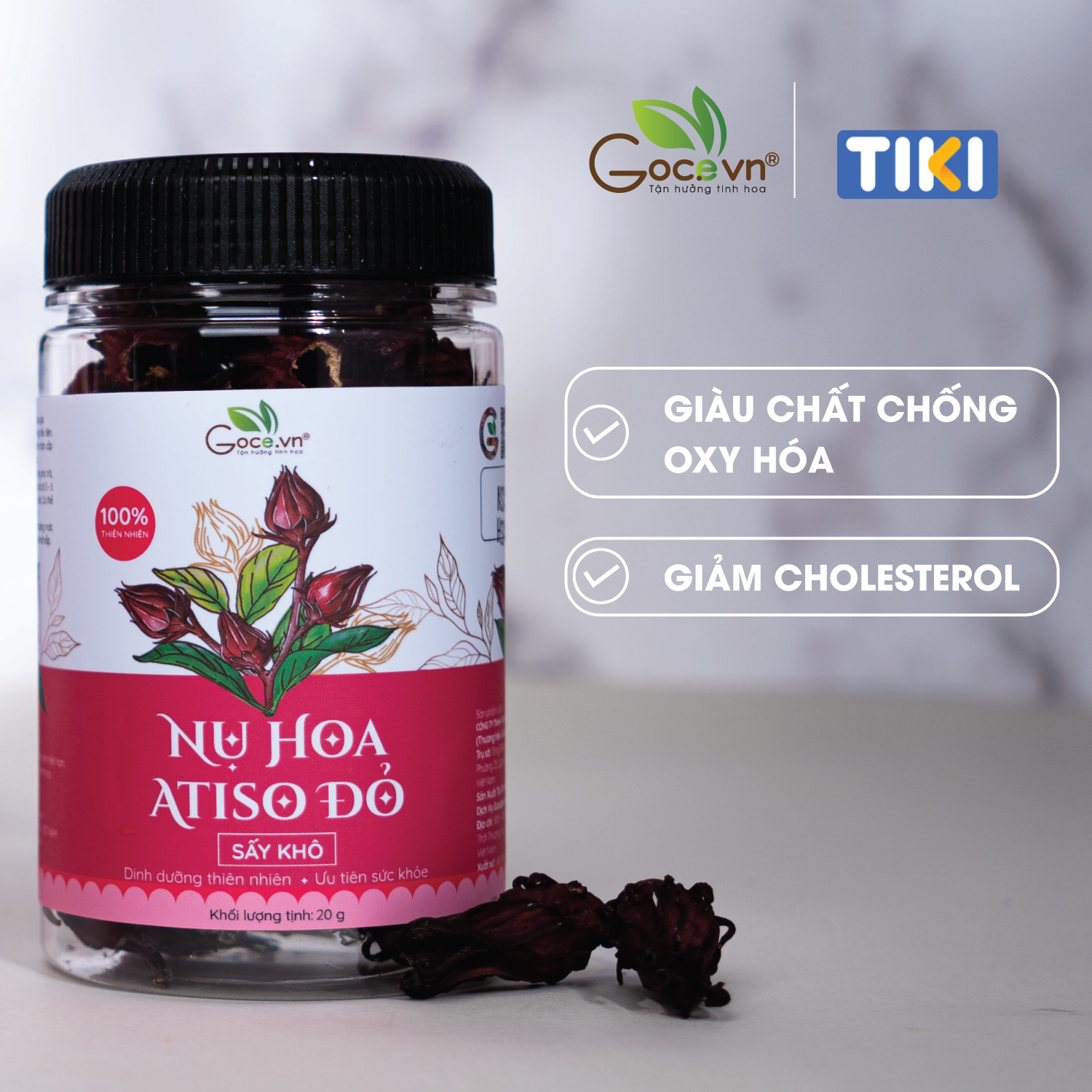 Nụ hoa Atiso đỏ sấy khô Goce - 20g