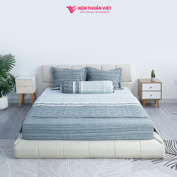 Bộ Chăn Ga Gối Tencel Luxury Thuần Việt – Họa Tiết Kẻ 01