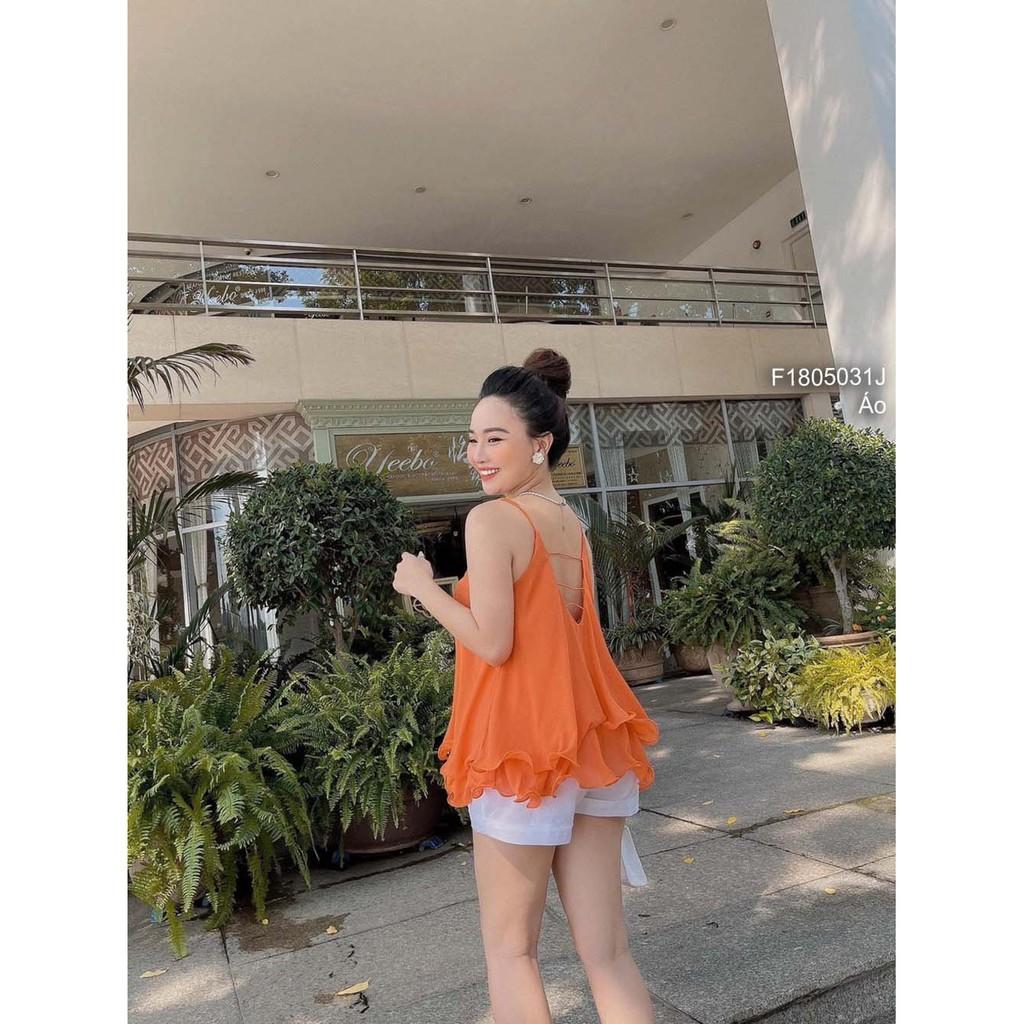 Áo voan lụa bèo tầng 2 dây đan lưng!