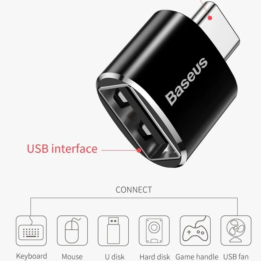 Đầu Chuyển OTG Baseus Từ Cổng Type C Sang Cổng USB - Hàng Chính Hãng