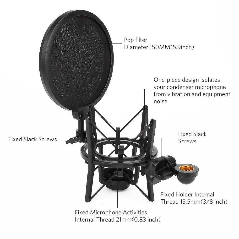 ROGTZ Bộ Shock Mount Kèm Màng Lọc Âm Cho Micro Hát Live Stream YL-101 - Hàng Nhập Khẩu