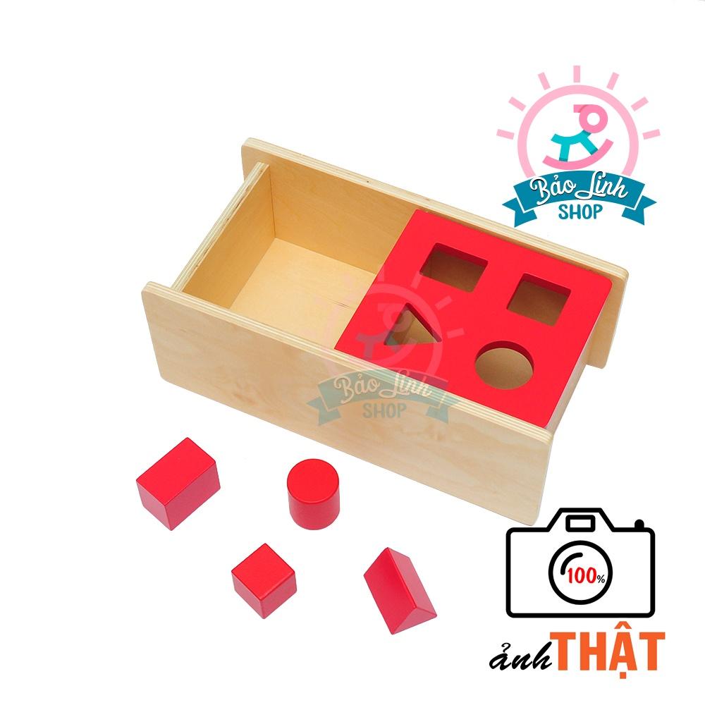 Giáo cụ Montessori 0-3 - Hộp thả hình khối lật mở CHUẨN MONTESSORI cho bé từ 18-24 phát triển trí tuệ, tập trung