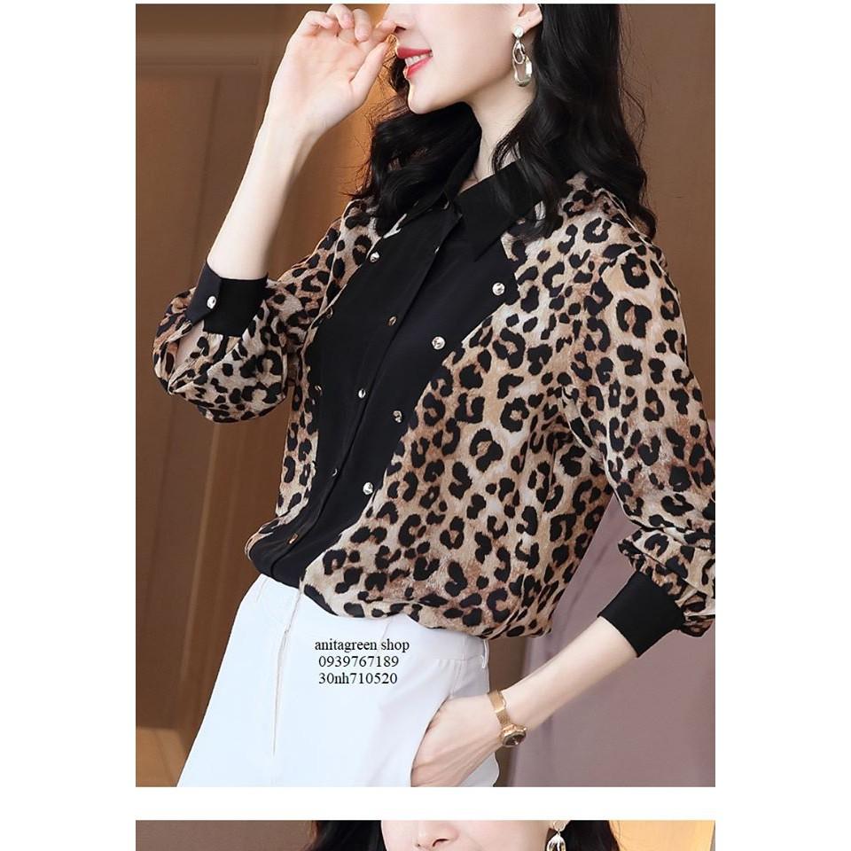 Nh710520-SƠ MI NỮ BEO TAY DÀI