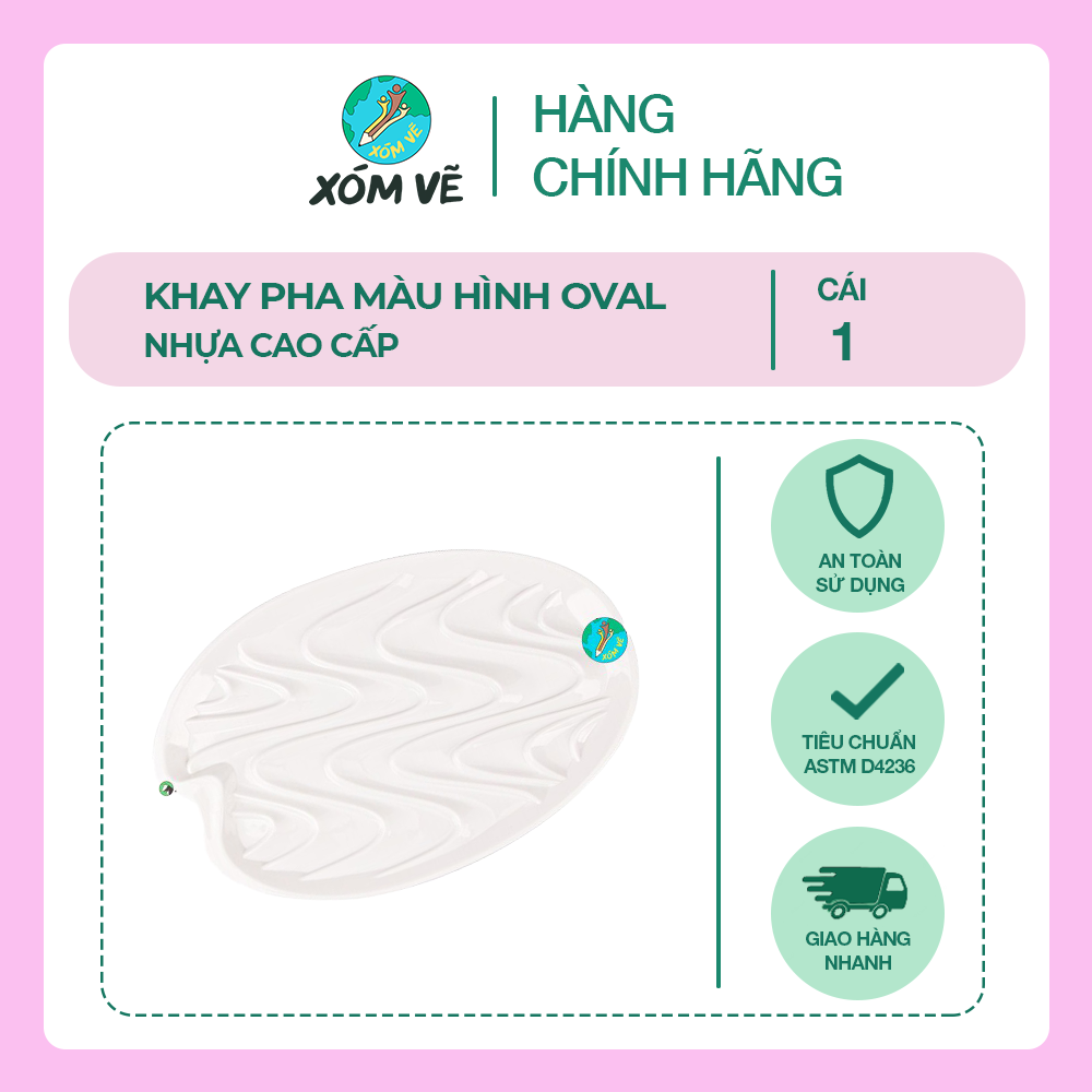 Khay pha màu hình oval bằng nhựa cao cấp