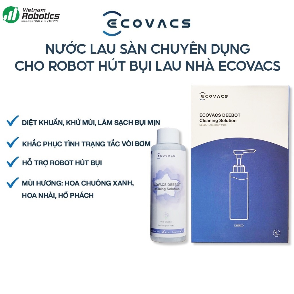 Nước lau sàn chuyên dụng cho robot hút bụi Ecovacs Deebot - Hàng Chính Hãng