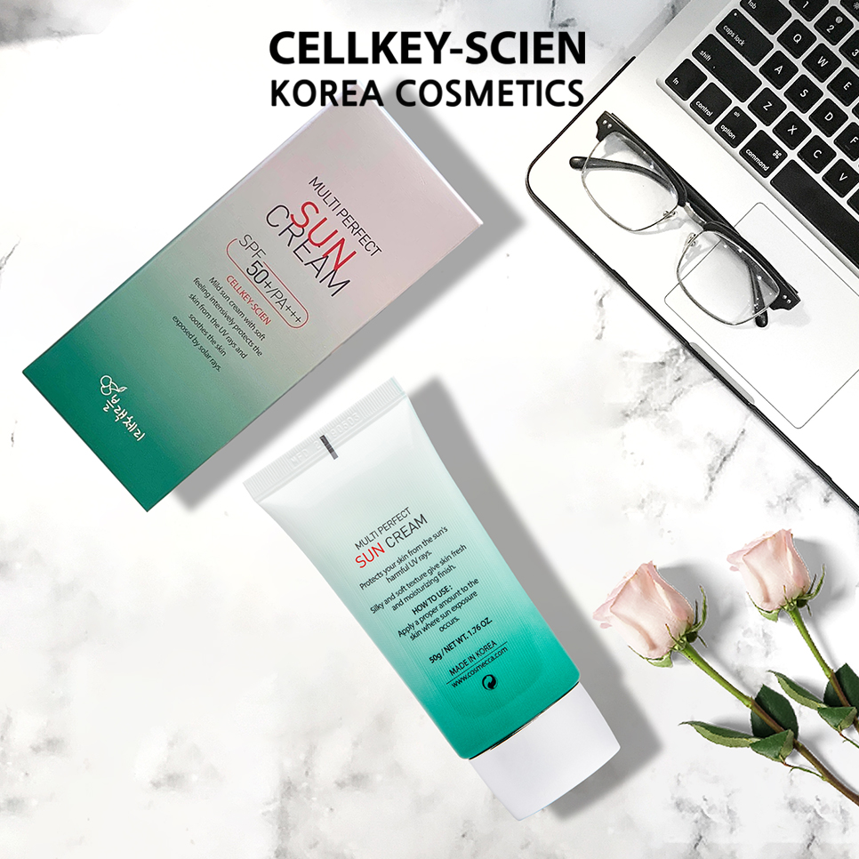 Kem Chống Nắng Tế Bào Gốc Kiềm Dầu Chống Nhăn Dưỡng Ẩm Trắng Da Cellkey-Scien Multi Perfect Sun Cream SPF50+PA+++ (50ml)