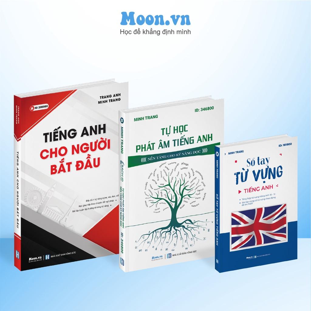 Combo sách học tiếng anh giao tiếp cơ bản cho người mới bắt đầu moonbook