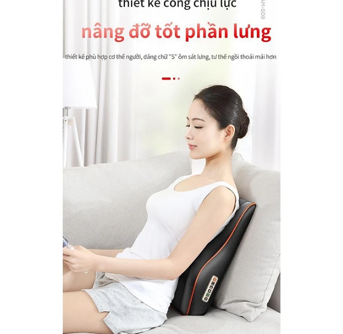 Gối massage cổ vai gáy, máy massage hồng ngoại 20 bi cao cấp hỗ trợ mát xa toàn thân bảo hành toàn quốc
