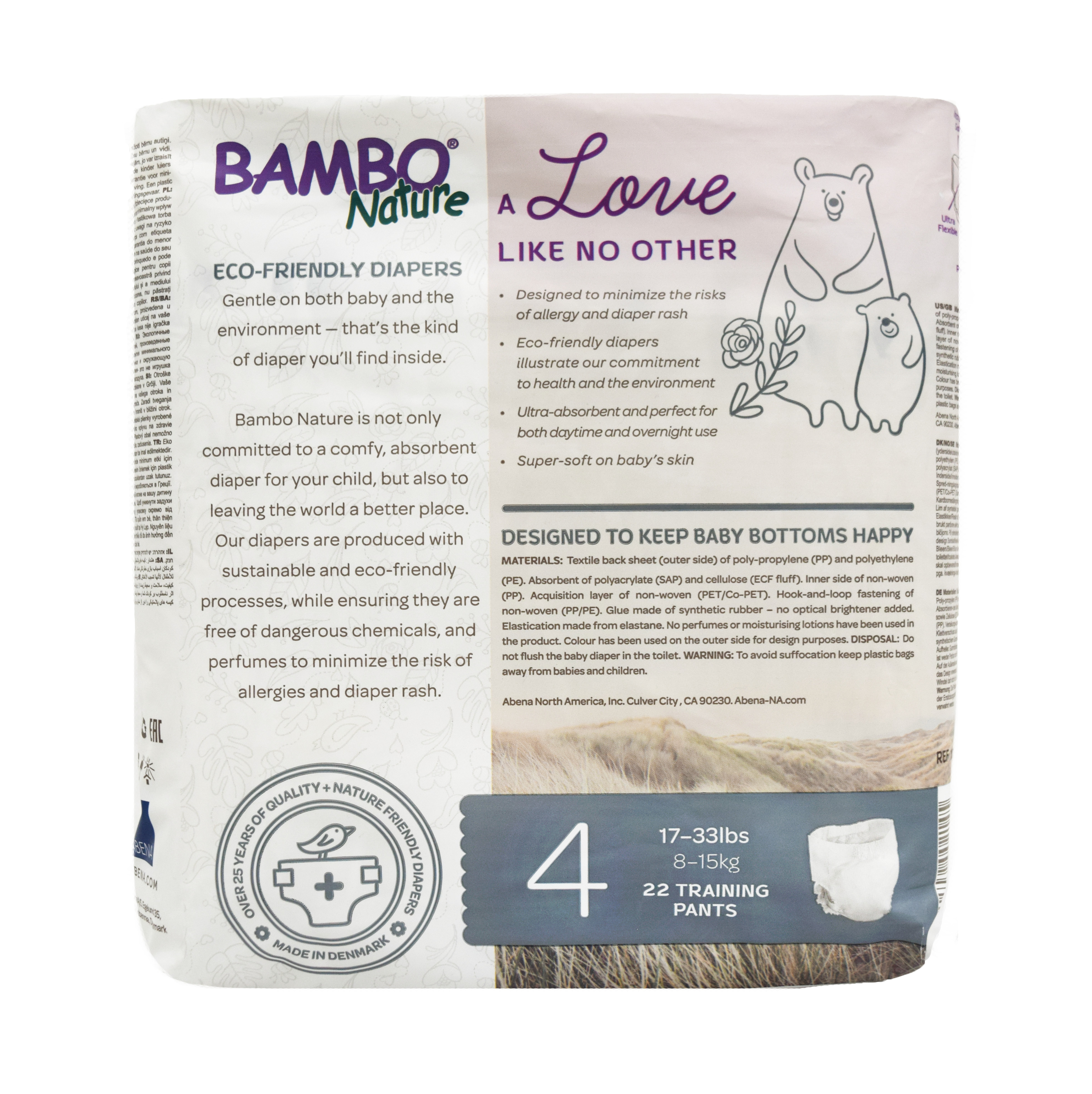 Tã Quần Em Bé Hữu Cơ Bambo Nature - gốc Đan Mạch - 8-15kg - L22 - 22 miếng