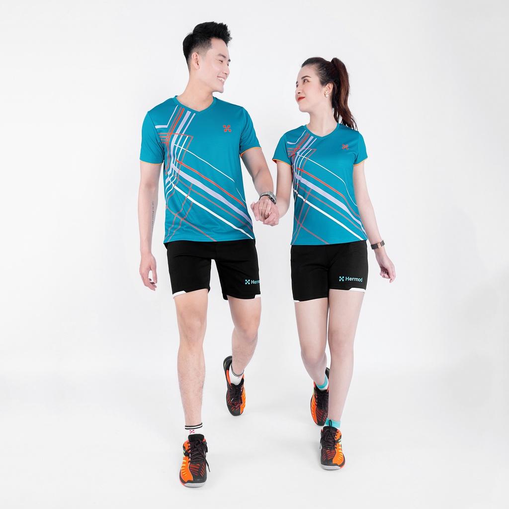 Áo Thể Thao Nữ HERMOD Tennis, Cầu Lông, Bóng Chuyền, Vải Co Dãn, Thoáng Mát, Thấm Hút B03XANHNGOC