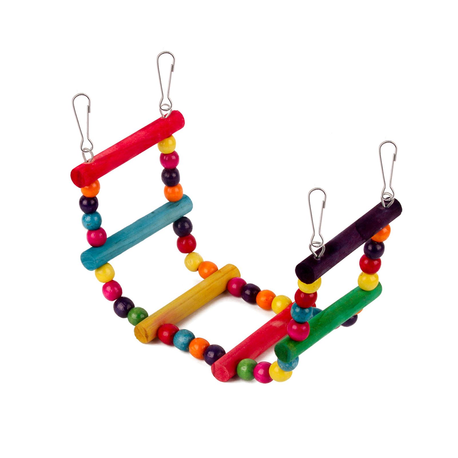 6 Pcs Bird Parrot Toys, Bird Swing Toy Colorful Chewing Hanging Hammock Swing Simple Bell Small String Bird Toys