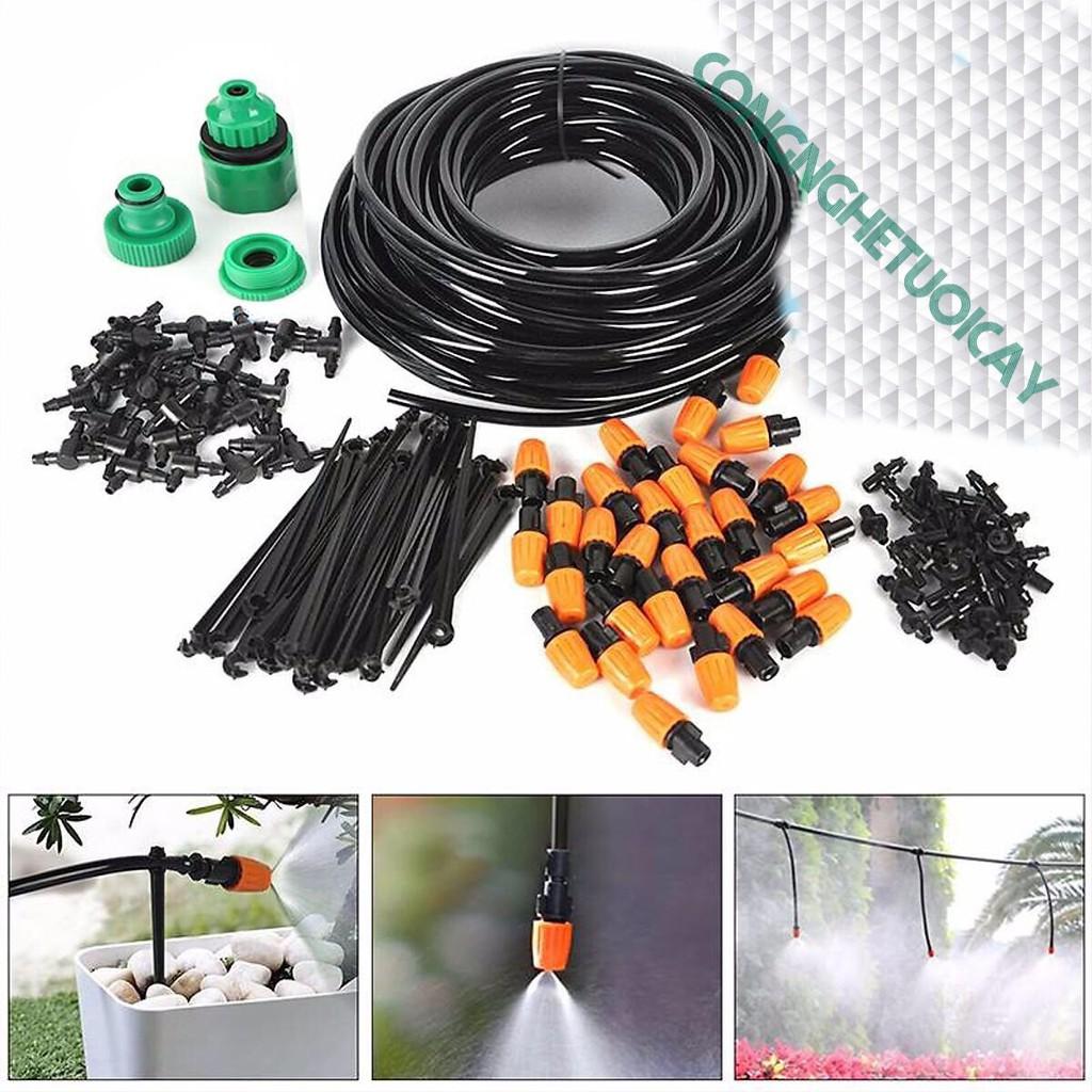 Bộ KIT Phun Sương Tưới Cây Tự Động gồm 20 Béc Bằng Nhựa Cao Cấp Chỉnh Được Lưu Lượng kèm 25m Dây và đầy đủ phụ kiện