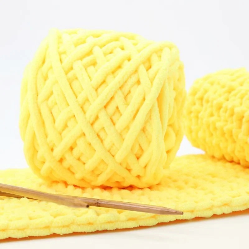 Len Nhung Đũa Cuộn 100gr Sợi 6mm, Len Sợi Đan Khăn Móc Thú Bông, Chăn Mền Mềm Mại