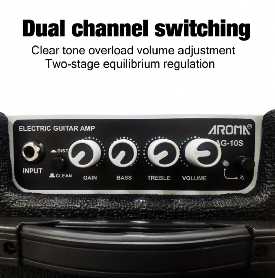 Ampli/ Amply/ Âm ly Đàn Guitar Điện AROMA AG-10S 10W, Có Bluetooth