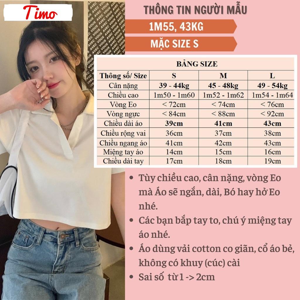 Áo croptop nữ ,Áo croptop, tay ngắn có cổ kiểu polo thời trang đẹp form rộng sexy cá tính thể thao màu trắng đen ACN002