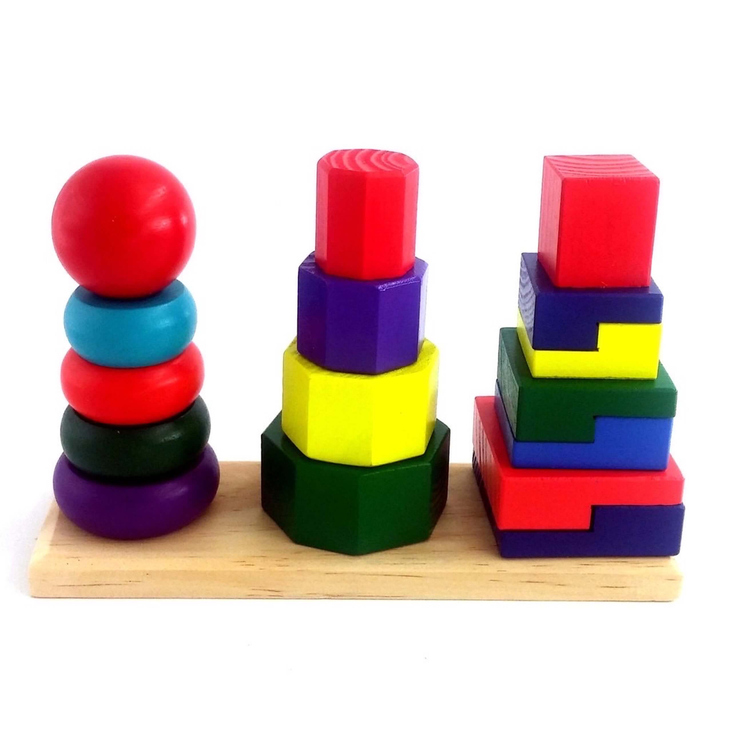 Đồ chơi tháp xếp chồng gỗ 3 cọc Montessori