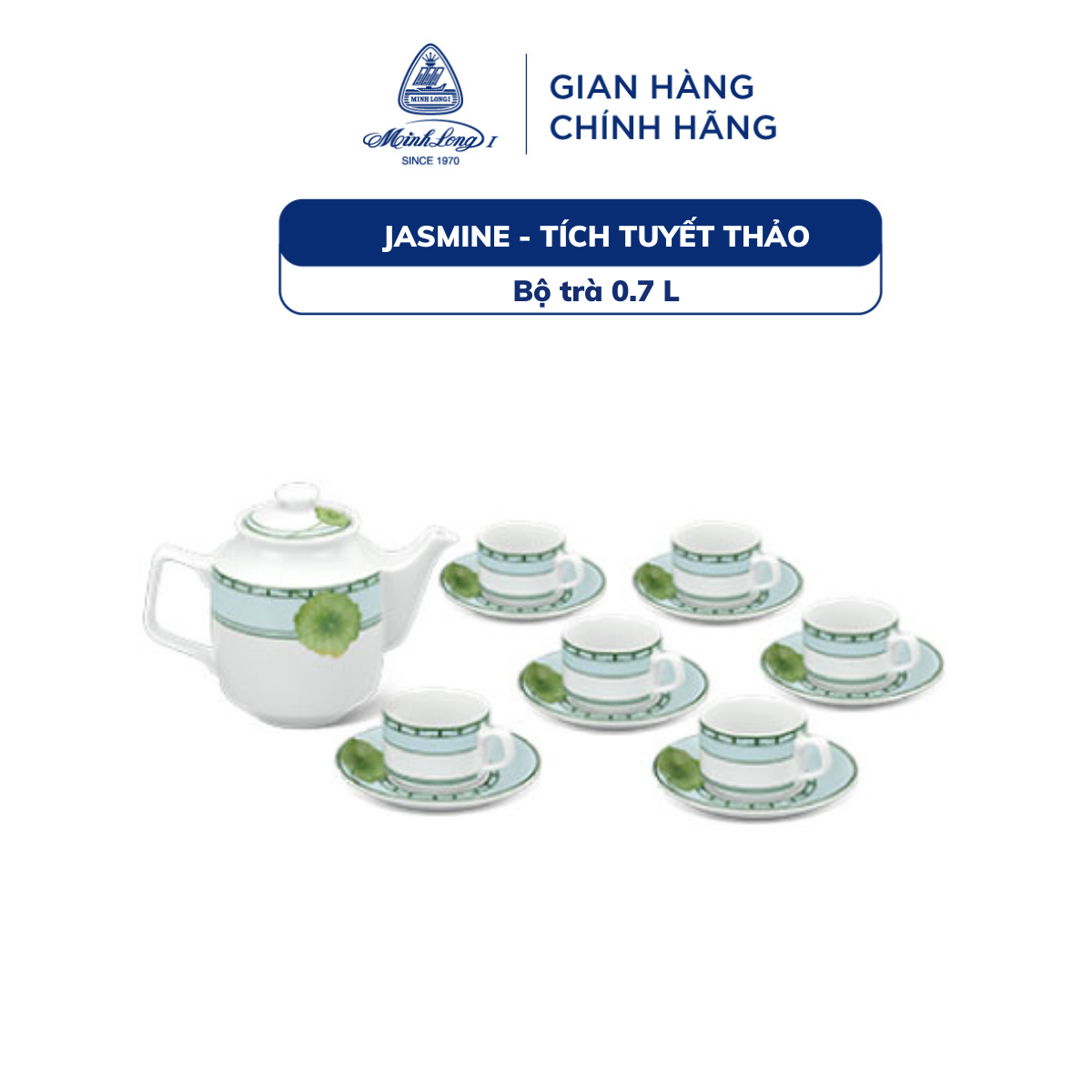 Bộ Trà Sứ Minh Long 0.7 L - Jasmine - Tich Tuyết Thảo