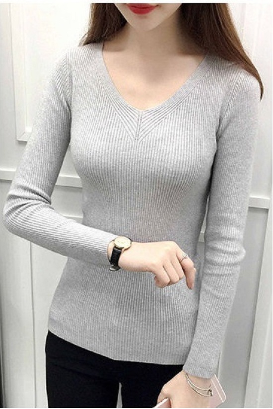 Áo len nữ trơn dáng ôm freesize al62