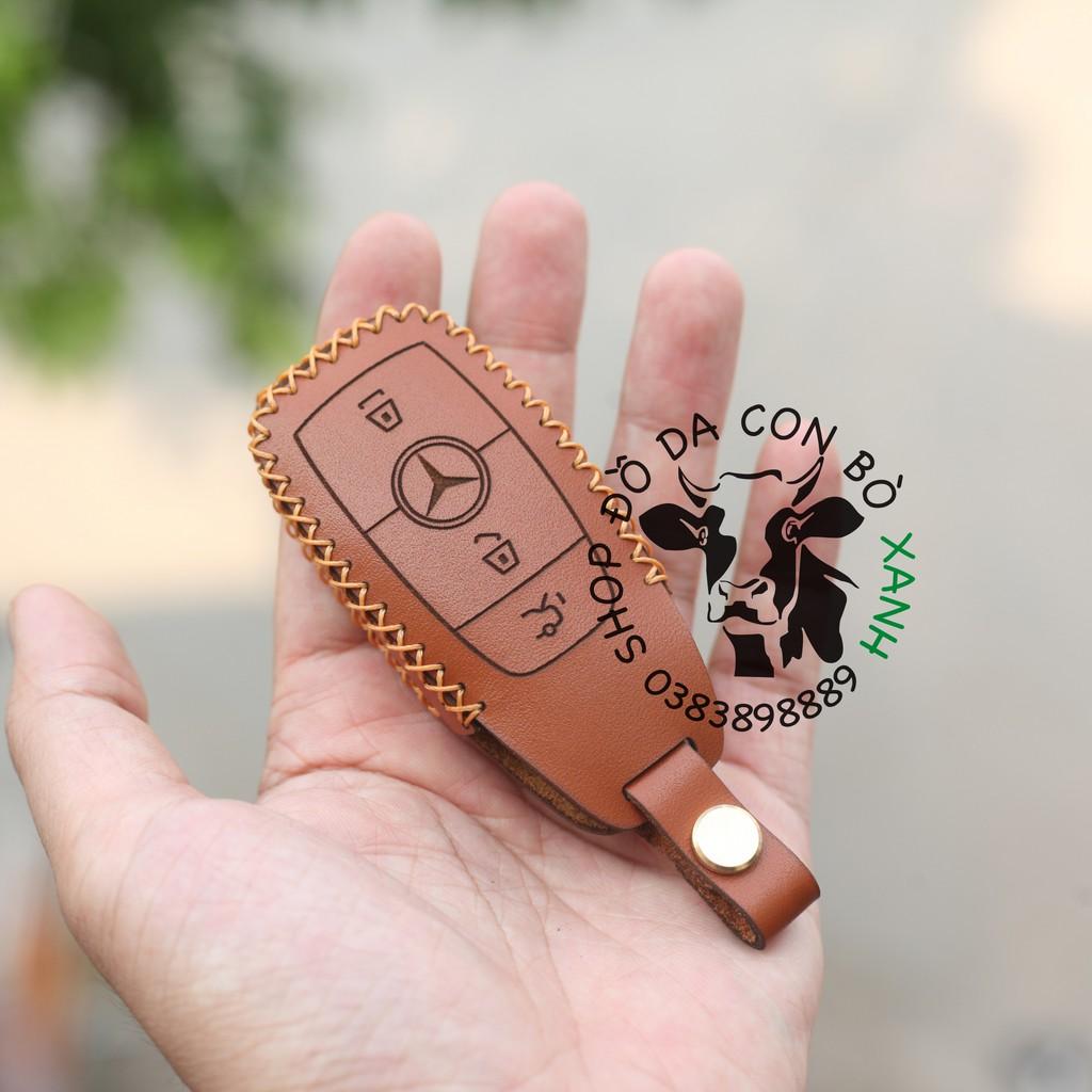 Bao da dành cho chìa khoá Mercedes handmade da thật, Bao da dành cho chìa khoá Mec 002