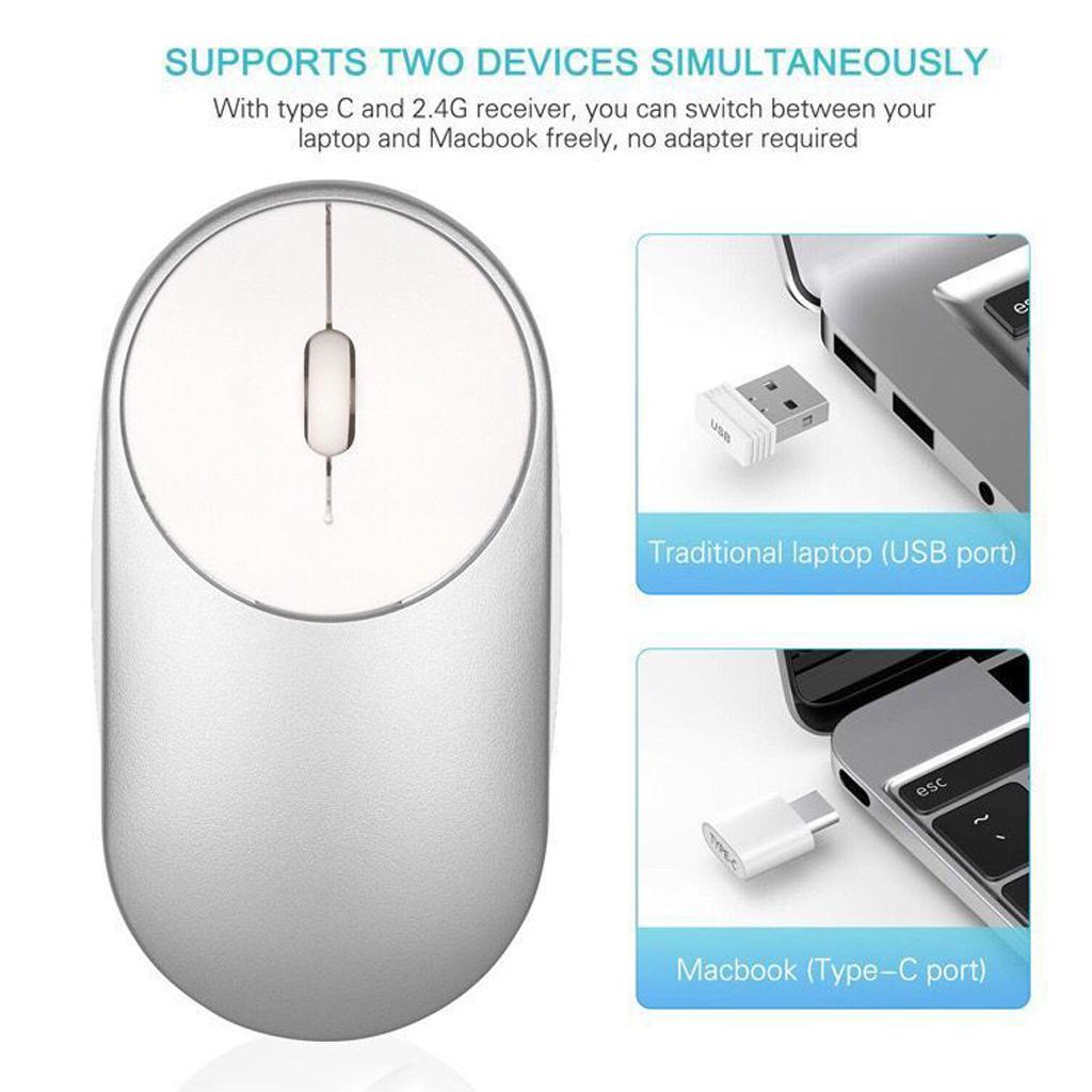 USB / Type-C Mouse 2.4G USB Type-c Wireless Mouse Silent for Laptop Desktop