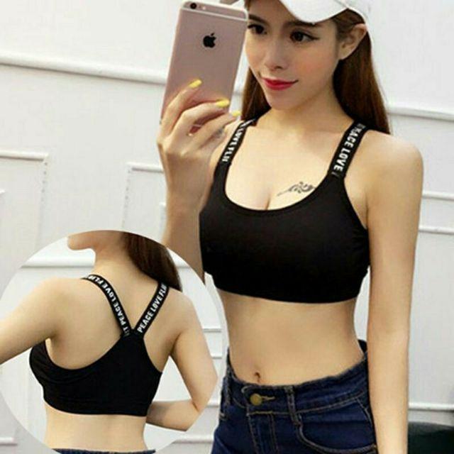 Hình thật áo bra thể thao áo tập Gym hàng cotton cao cấp