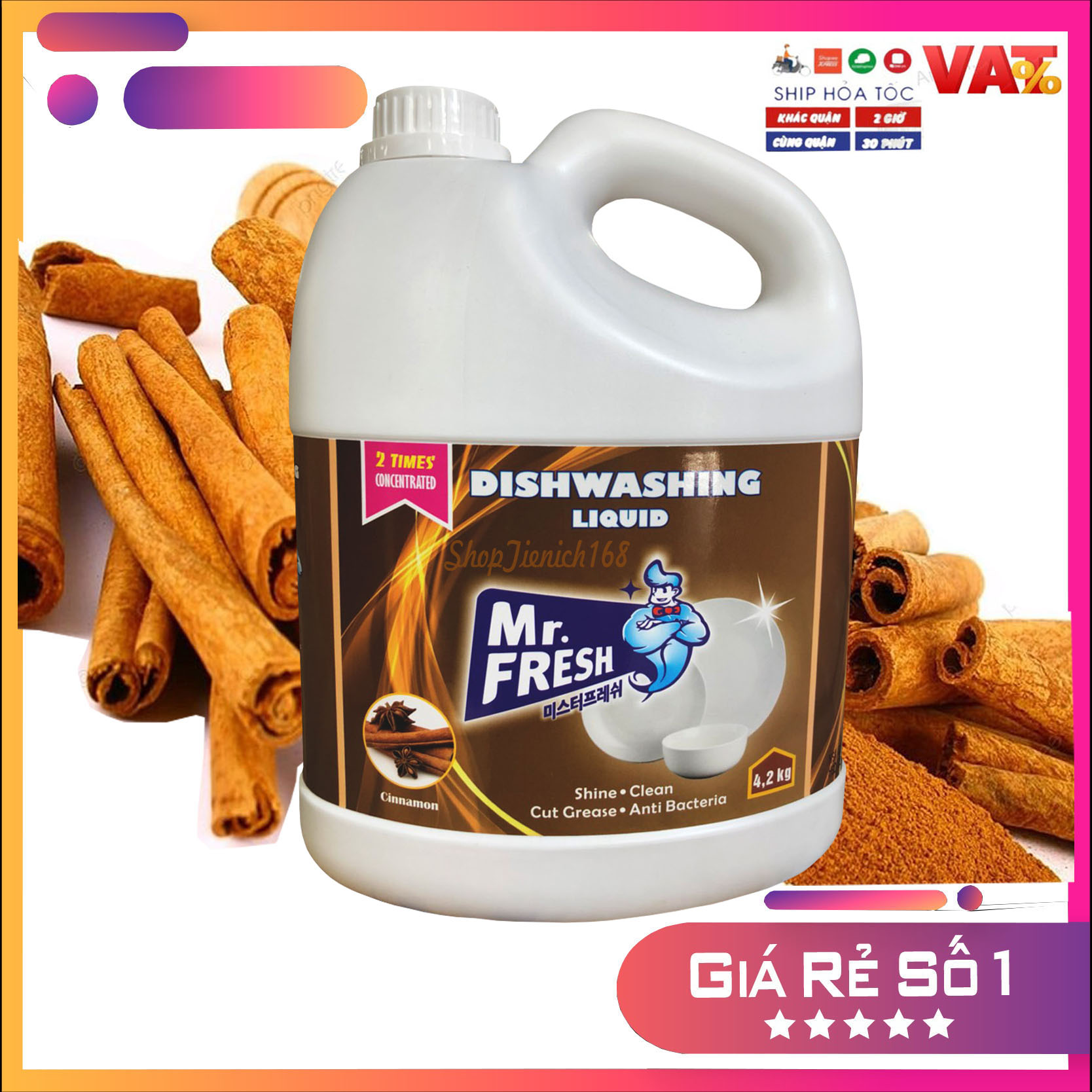 Nước rửa chén Mr.Fresh 4,2L Hương Quế