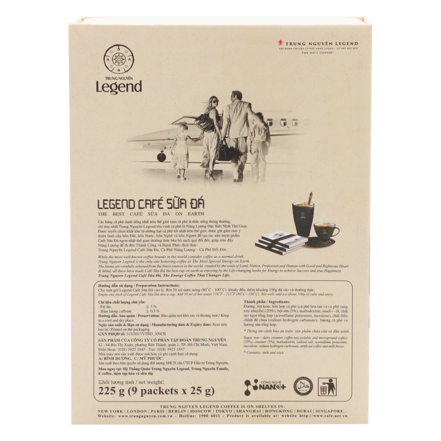 Cà Phê Hòa Tan Sữa Đá Legend Trung Nguyên -