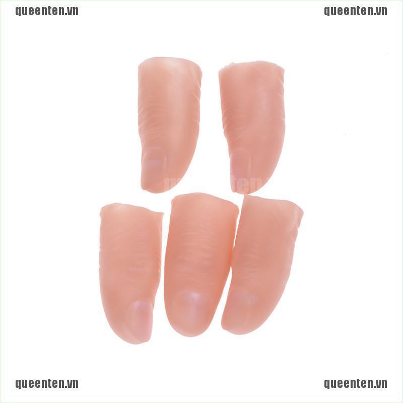 5Pcs Fake Soft Thumb Tip Finger Close Up Stage Magic Trick Wholesale QUVN